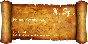 Miss Szabina névjegykártya
